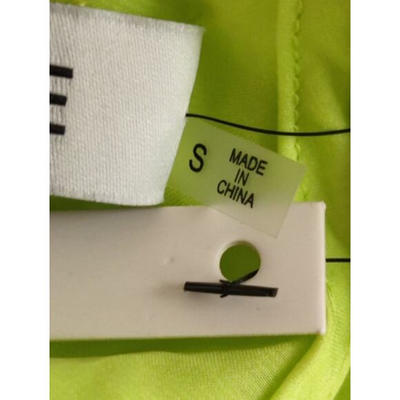 Do+Be Neon Green Smocked Waist Halter Neck Mini Dress Women's S Party Cocktail - Picture 9 of 11